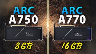 Intel Arc A750 vs A770  Test in 9 Games [upl. by Aneelahs]