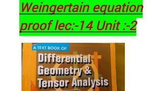 Weingarten equation proof👍👍👍 [upl. by Elletnahc515]