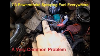 Ford 73 Powerstroke Passenger Side Fuel Line Replacement [upl. by Wadesworth]