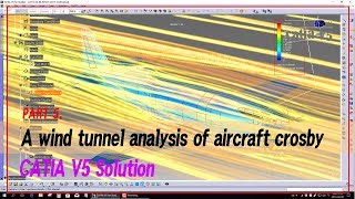 Flow Analysis CATIA V5 AIRFLOW analysis of aircraft crosby [upl. by Atilrep]