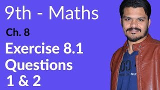 9th Class Math Exercise 81 Question no 1 amp 2  Ch 8  Matric part 1 Math [upl. by Lemuel206]