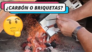 ¿BRIQUETAS O CARBON ¿Qué enciende más rápido prender el carbón 🔥 [upl. by Belloir]