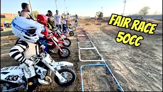 Kids racing dirtbikes TC50 vs cobra 50 Fair Race [upl. by Rehotsirhc]