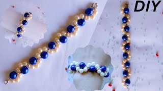 Beaded Pearl BraceletDIY Pearl Beads BraceletMake A Charm BraceletBracelet MakingLove For Beads [upl. by Almeda]