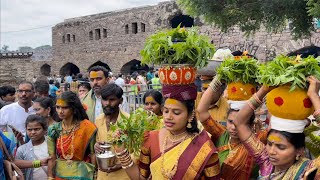 Golconda Bonalu 2024  Golconda Jagadambika Ammavari Gayathri Bonam  Amma Sigalu [upl. by Nnawtna954]