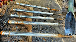 How to make a post hole digger from fork tube [upl. by Kcired]