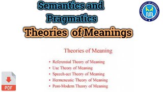 Theories of meaning  Theories of meaning in semantics [upl. by Hightower193]