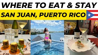 Where to EAT amp STAY 🍽️🛏️  Boutique Hotel amp FINE dining in San Juan Puerto Rico 🇵🇷 [upl. by Ostler]