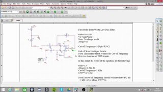 First Order Butterworth Low Pass Filter Pspice Circuit [upl. by Alleris]