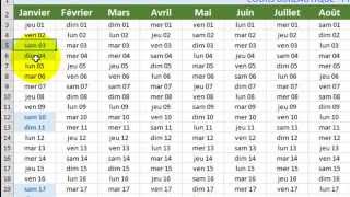 Excel Calendrier perpétuel facile [upl. by Case]