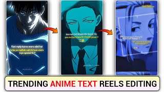 Anime Text Video Editing  Anime Text Reels Kaise Banaye [upl. by Mabel]