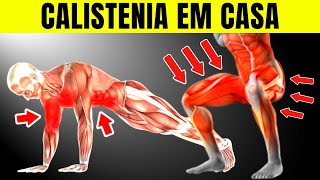 Melhores exercícios de Calistenia para fazer em casa  Treino sem equipamentos  CORPO HIPERTROFIADO [upl. by Hylton]