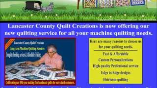 Lancaster County Quilt Creations  Quilting Service for finishing your quilt tops [upl. by Alford]