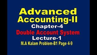 Double Account System Advanced Accounting2 Chapter4 Lecture1 [upl. by Krid]