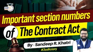 Important Sections of Contract Act  StudyIQ Judiciary [upl. by Aruabea145]