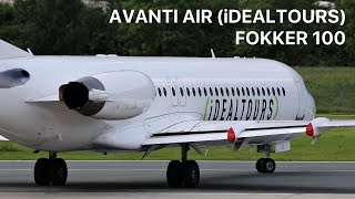 iDEALTOURS AVANTI AIR FOKKER 100 DEPARTURE FROM INNSBRUCK [upl. by Reynold424]