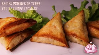 Recette de Bricks aux Pommes de Terre Truite Fumée et Fromage au Air Fryer [upl. by Marsh824]