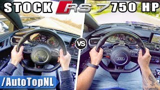 AUDI RS7  STOCK 560HP vs 750HP TUNED  ACCELERATION amp AUTOBAHN POV 325kmh by AutoTopNL [upl. by Krall]