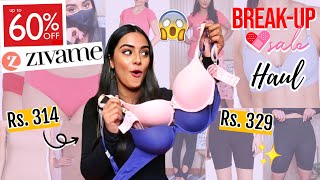 HUGE ZIVAME SALE TRY ON HAUL at Rs 314  My Zivame Essentials  60 Off  BREAKUP SALE [upl. by Arriaes]