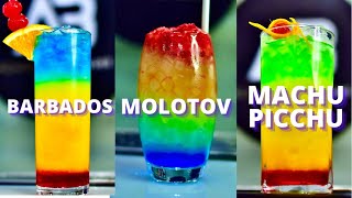 COCTELES COLORIDOS MAS POPULARES🍹 4 BEBIDAS DIFERENTES  Mentor Joglan [upl. by Zach709]