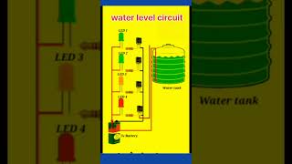 How to make water level indicator circuit diagram  shorts [upl. by Eerak]