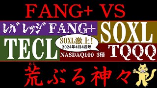 【激情の神々】FANG vs レバレッジFANG vs SOXL vs TECL vs TQQQ！授かるのは恵みか神罰か！？【2024年4月4週目】 [upl. by Benedicto]