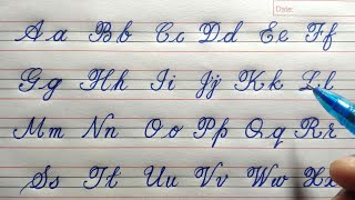 Cursive Writing for Beginners  A to Z Alphabets  Capital and Small letters  Palash Calligraphy [upl. by Asen]