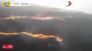 LAPALMA El recorrido de las coladas de lava del volcán de Cumbre Vieja a vista de dron [upl. by Anirak]