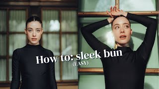 SLEEK BUN tutorial  EASY [upl. by Georgianne507]