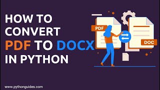 Convert PDF to DOCX in Python  pdf2docx  PDF to Word File Python pdf2docx Tutorial  PDF to DOCX [upl. by Landrum]