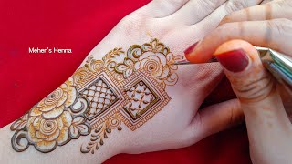 Eid Special Back Hand Mehndi Design  Eid Henna Design  Mehers Henna [upl. by Hibbitts]