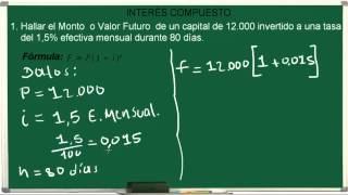 Interés Compuesto Matemática Financiera Ejercicios  Ejercicio 7 [upl. by Ealasaid]