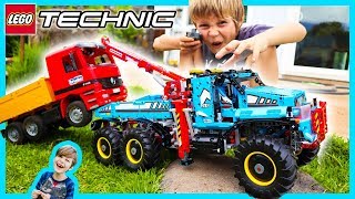 RC Lego Technic Tow Truck Towing Bruder Dump Truck  Lego Time Lapse Build [upl. by Briny]