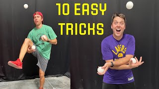 10 EASY 3 BALL JUGGLING TRICKS FOR BEGINNERS [upl. by Essirahc77]