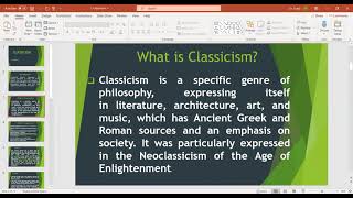 1 Classicism As a Literary Movement [upl. by Ennaj]