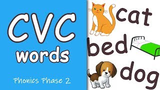 CVC Words  Phonics Phase 2 [upl. by Collins37]