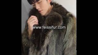 Mens Raccoon Fur Coat  384b [upl. by Nylahsoj]