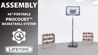 Lifetime 44” Portable Procourt™ Basketball System  Lifetime Assembly Video [upl. by Mairem429]