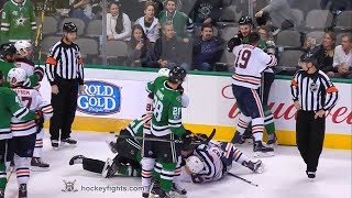 Patrick Maroon vs Jamie Oleksiak Nov 18 2017 [upl. by Milda]