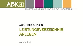 TippampTricks Leistungsverzeichnis anlegen mit ABK8 [upl. by Lunseth946]