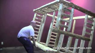 Full over Queen Log Bunk Bed Assembly  How To Assemble Log Bunk Bed [upl. by Narut]