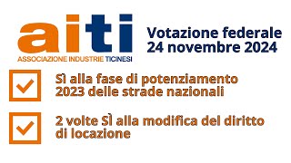 Votazione 24 novembre 2024  lAssociazione delle Industrie ticinesi prende posizione sui due temi [upl. by Atterahs]