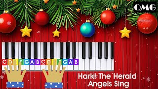 Hark The Herald Angels Sing Christmas Piano Notes [upl. by Zetniuq413]