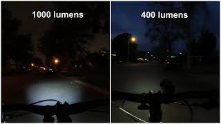 Bike light 1000 lumens vs 400 lumens [upl. by Falda]