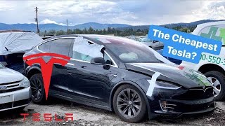 Wrecked Salvage Tesla Model X At Insurance Auto Auction [upl. by Marji71]