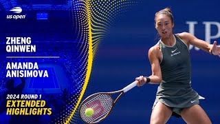 Zheng Qinwen vs Amanda Anisimova Extended Highlights  2024 US Open Round 1 [upl. by Dunning]