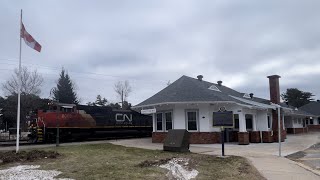 New Year’s Day 2024 our 1st train of the New Year CN 451 in Gravenhurst ON [upl. by Nady]