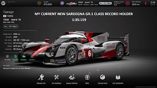 Gran Turismo 7 Toyota TS050 Hybrid16 800pp tune NEW Sardegna Gr1 record holder beating the R18 [upl. by Asinet950]