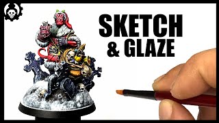 How to SKETCH amp GLAZE Miniatures  Glazing with Vallejocolor INKS [upl. by Curley]