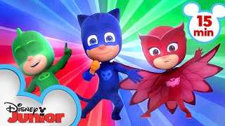 PJ Masks ALL Music Videos Compilation  15 Minute Compilation  PJ Masks  disneyjr [upl. by Woodman743]